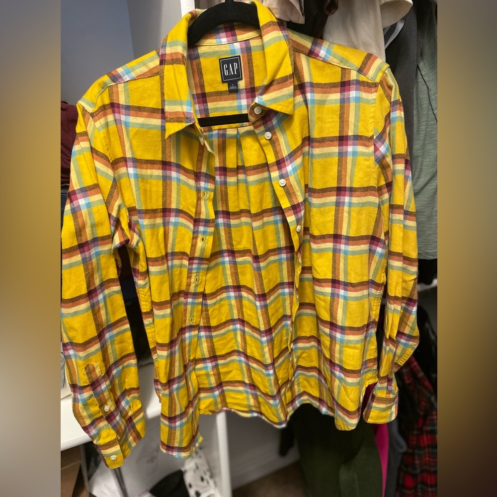 &4 Add on Gap soft cotton plaid button up